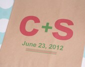 50 Bold Initial Brown Kraft Favor Bags - Customize Wedding Favor Candy Buffet Lolly Bar - Contact for Other Quantities