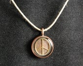 Gold Peace in Copper Pendant