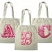 Alphabet bags, personlised long handle cotton tote bags