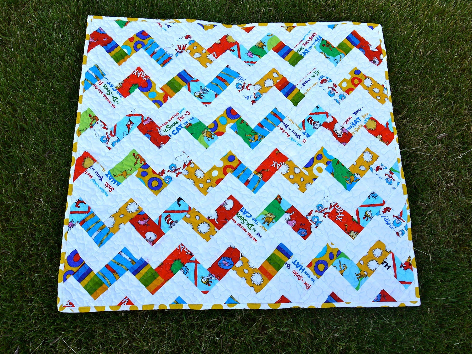 Made to Order: Chevron Dr Seuss Baby Quilt