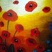 Poppies,contemporary art, abstract art, floral picture,felt art, fiber art, floral picture
