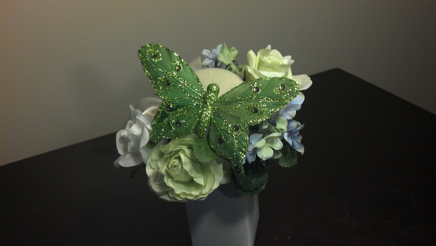 Butterfly Fascinator Tea Party Mini Top Hat Green