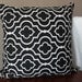 Black and White Bold Graphic Moroccan-Inspired Print Throw Pillow Cover 18'' x 18''