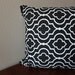 Black and White Bold Graphic Moroccan-Inspired Print Throw Pillow Cover 18'' x 18''