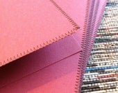 Stationery Set of 5 SEWN Foldover note cards w/envelopes