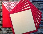 Stationery Set of 6 SEWN note cards w/envelopes