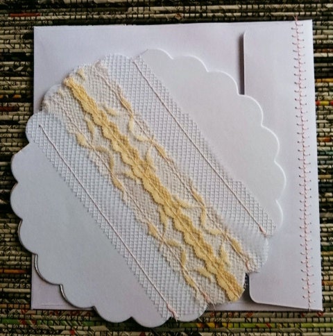 Stationery Set of 4 SEWN note cards w/envelopes