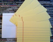 Lined Paper Stationery Set of 5 SEWN note cards w/envelopes
