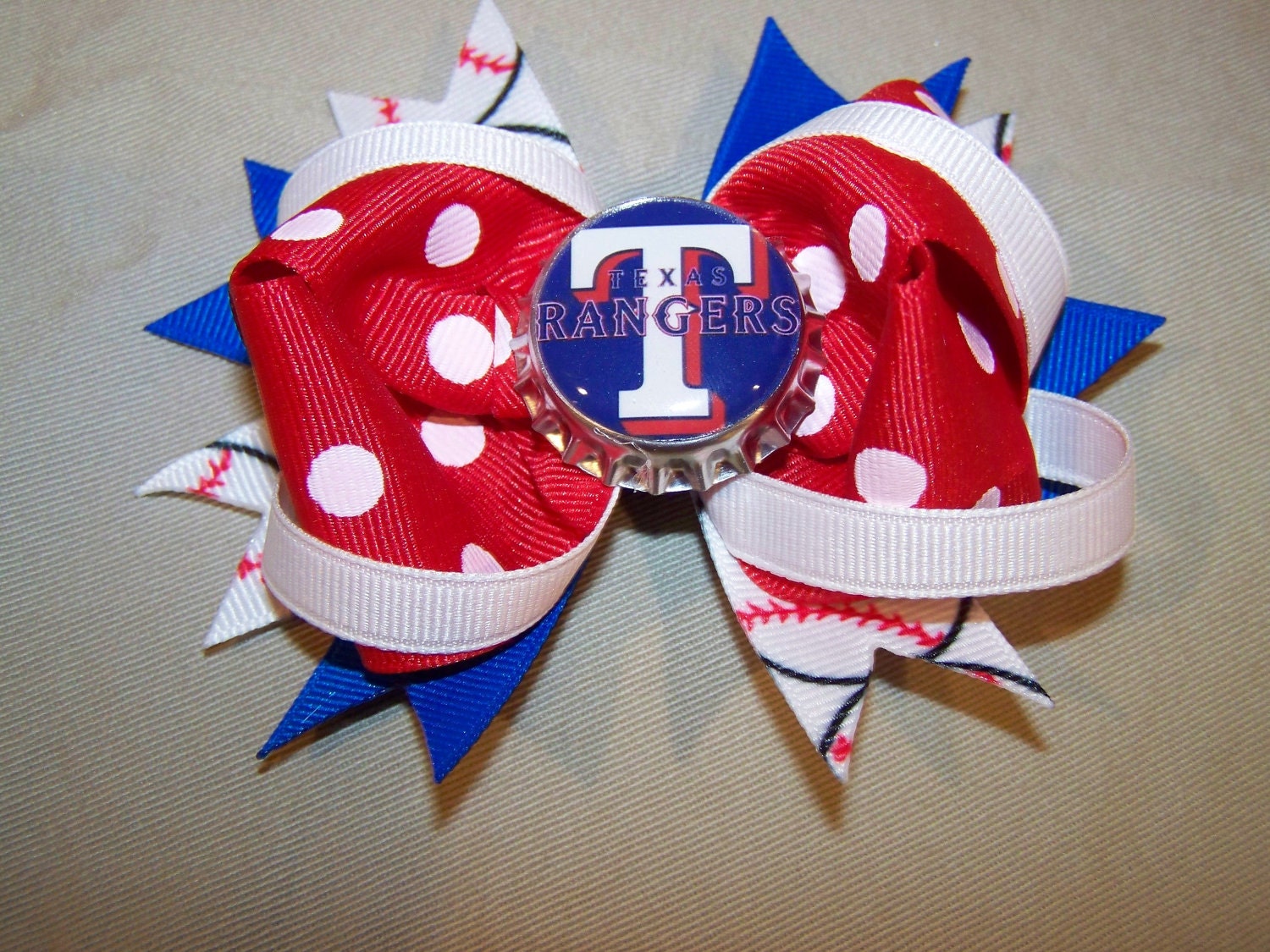 Small Texas Rangers Inspired OTT Bow