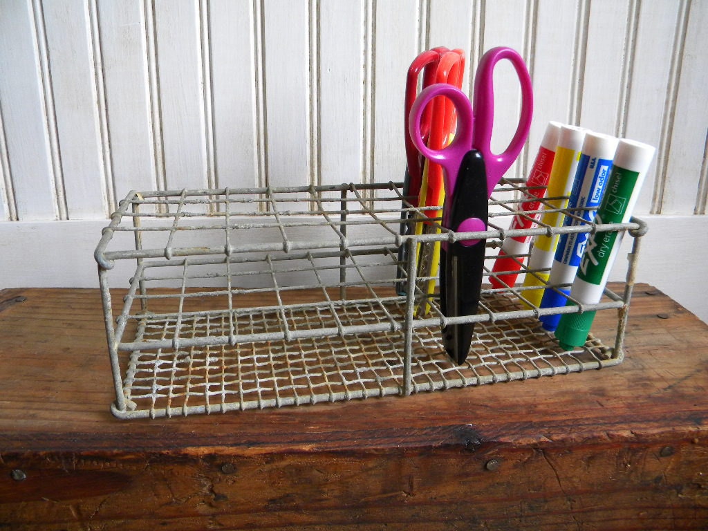 rusty metal organizer