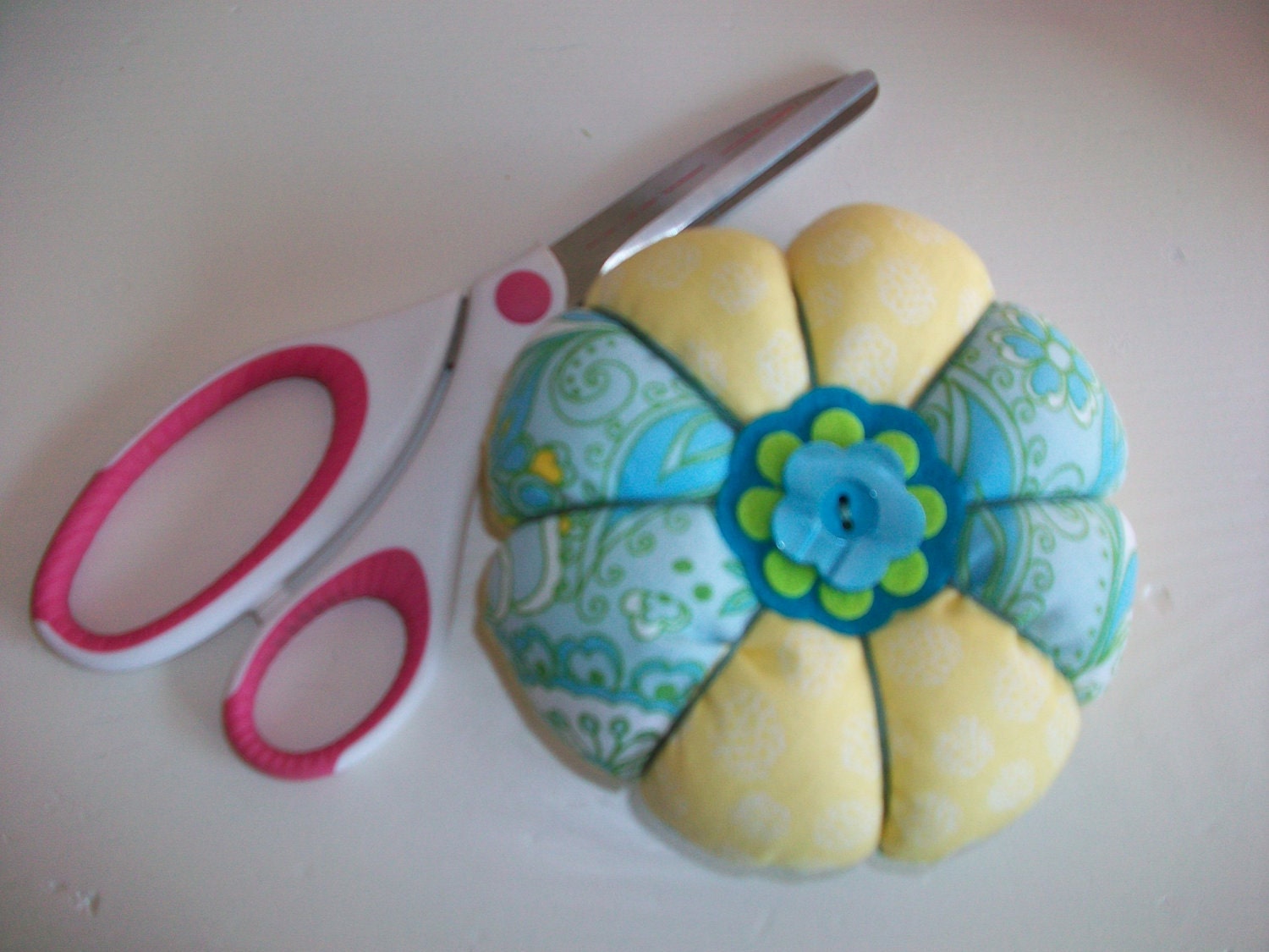 Blue and Yellow Pin Cushion