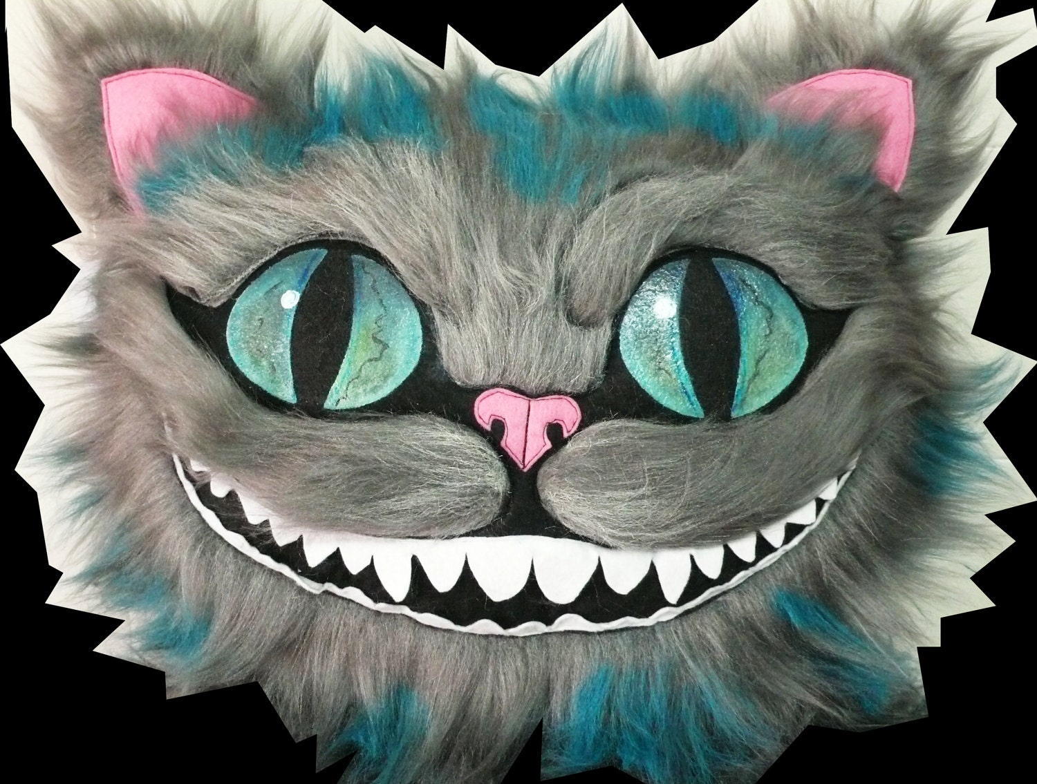 Cheshire cat soft toy, only the head 50 cm. Peluche gato Cheshire, sólo la cabeza.