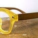 handmade rosewood and transparent yellow glasses / pale yellow acetate and wood eyeglasses