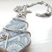 Scottish sea pottery necklace beach ceramic wire wrapped chain shard pendant recycled