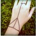 SALE Gunmetal Plated 3 Triangle Web Chain Bracelet Ring Connector Hand Harness