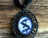 Divergent Jewelry: 3 Crows Fly over a Periwinkle Sky. Tris' Tattoo that represents her Family