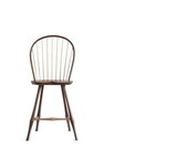 Walnut and Maple Wood Bow Back Bar Stool