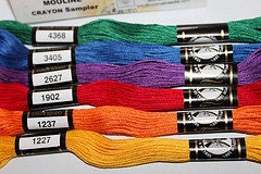 Embroidery Floss New Presencia Crayon color sampler Six skeins craft floss embroidery thread