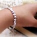 SALE - Silver Pearl Bracelet - Hand Knotted Pink Silk - Tiny Silvery Grey Baroque Pearls Sterling Silver - Size Medium Large