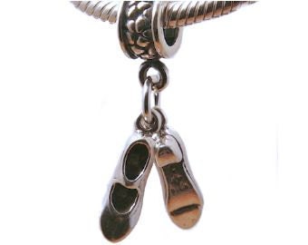 Tap Shoes Dancer Sterling Silver Charm Bead for European Charm Bead Bracelets Fits Most Brands