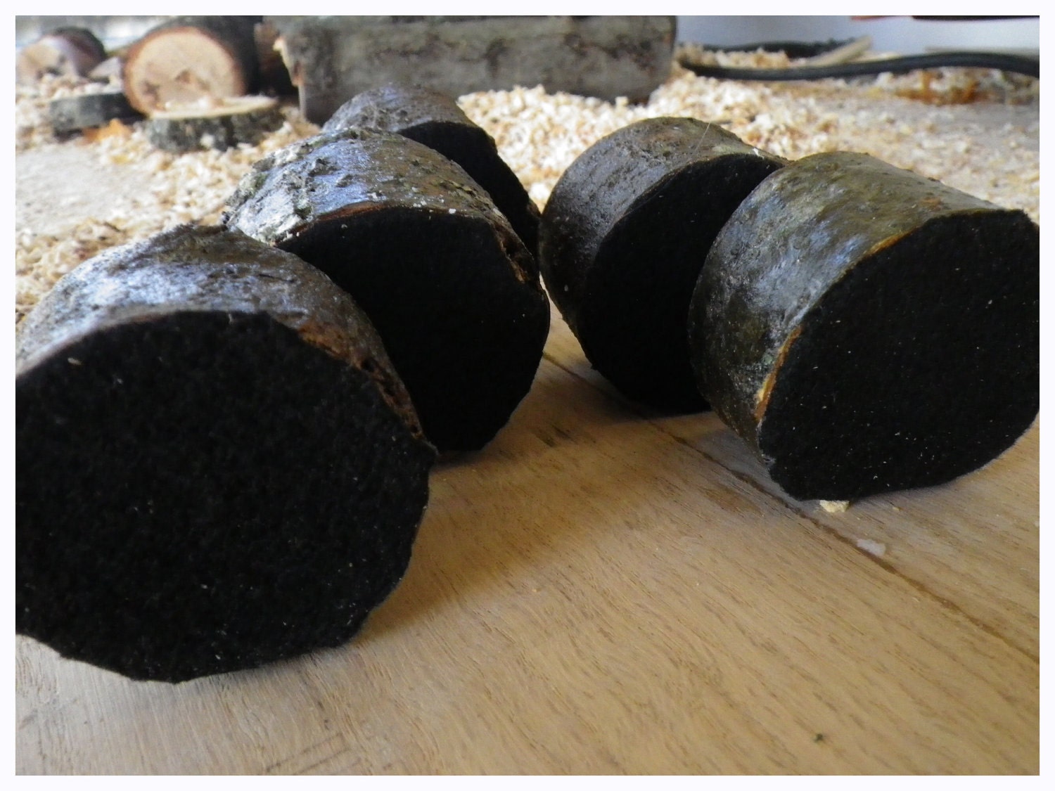 Oak bark tea light candle holder set of 5