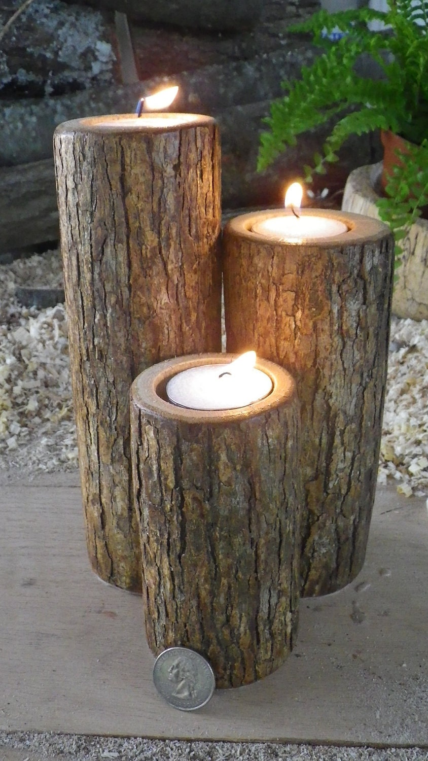 Tall, set of 3 candle holders