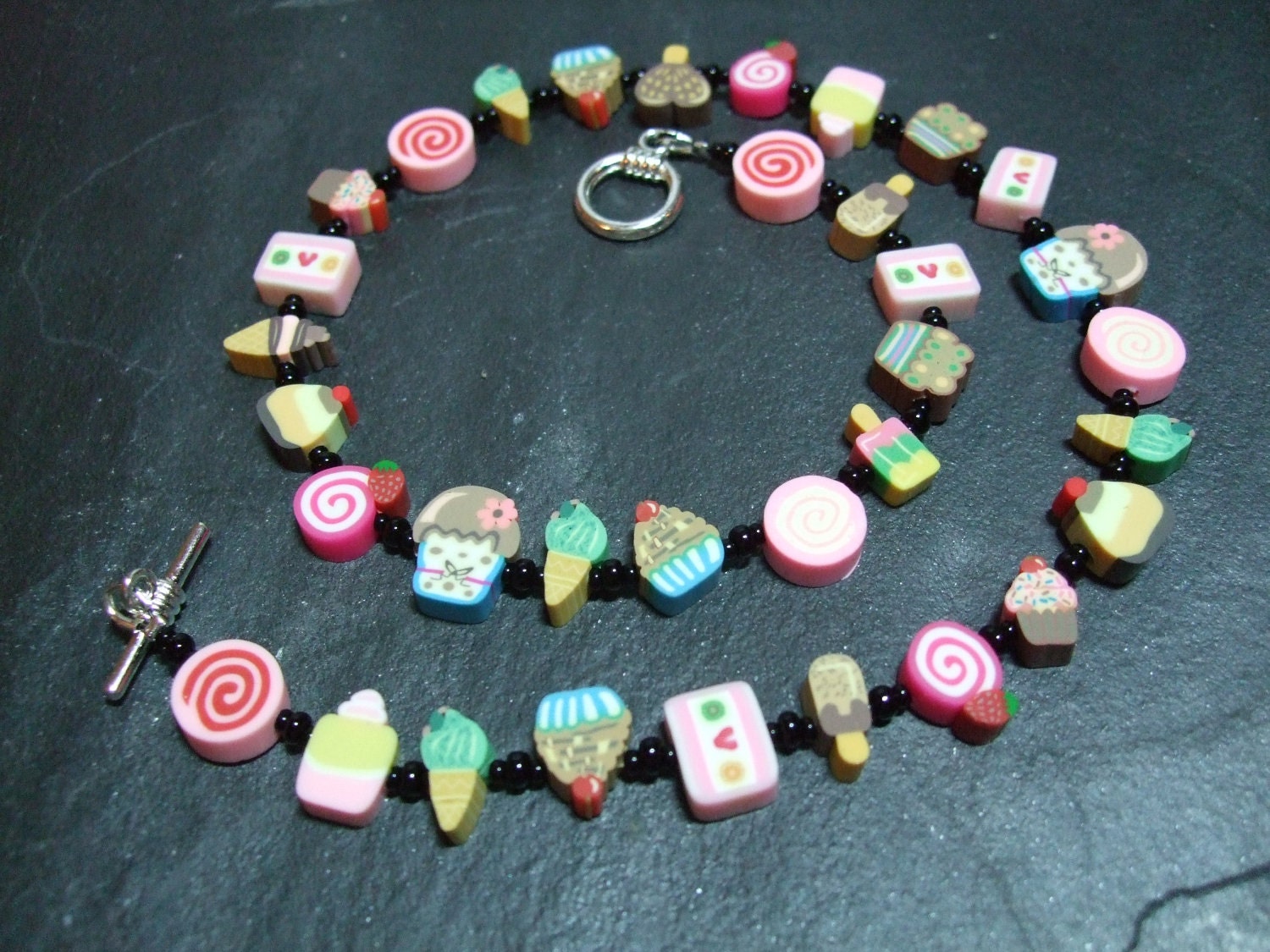 Pick n Mix Collection: "Sugar n Spice" Kitsch Polymer Clay Necklace 16 inch