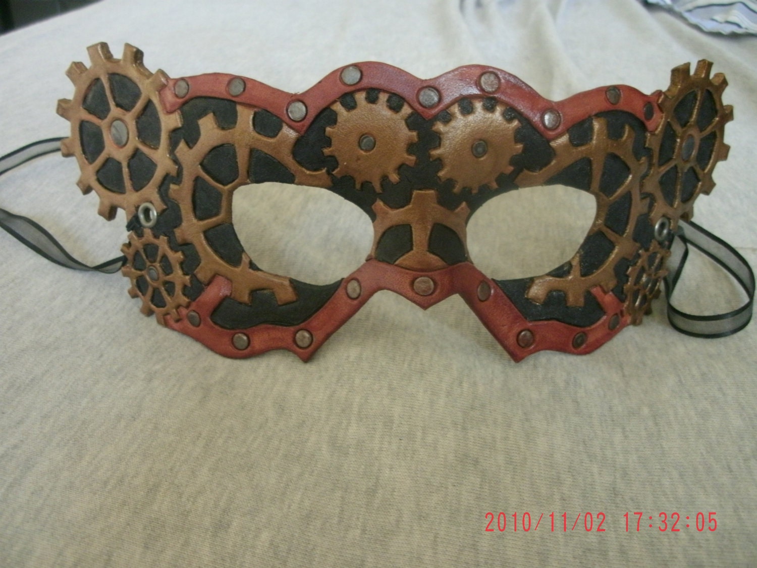 Hand Tooled Leather Steampunk Mask