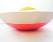 Wooden Bowl 12", Neon Pink, Summer Party, Picnic, Kitchen Decor, Fruit Bowl