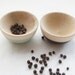 Mini Wood Bowls, Set of Two: Mint Green, Chocolate Brown, great for condiments in the kitchen or jewls in the bedroom