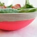 Wooden Salad Bowl, 7" Set of 2, Neon Pink, Neon Yellow, Salad Bowl, Modern Wedding Gift