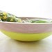 Wooden Bowl 12", Neon Yellow, Picnic, Kitchen Decor, Fruit Bowl, Spring Decor
