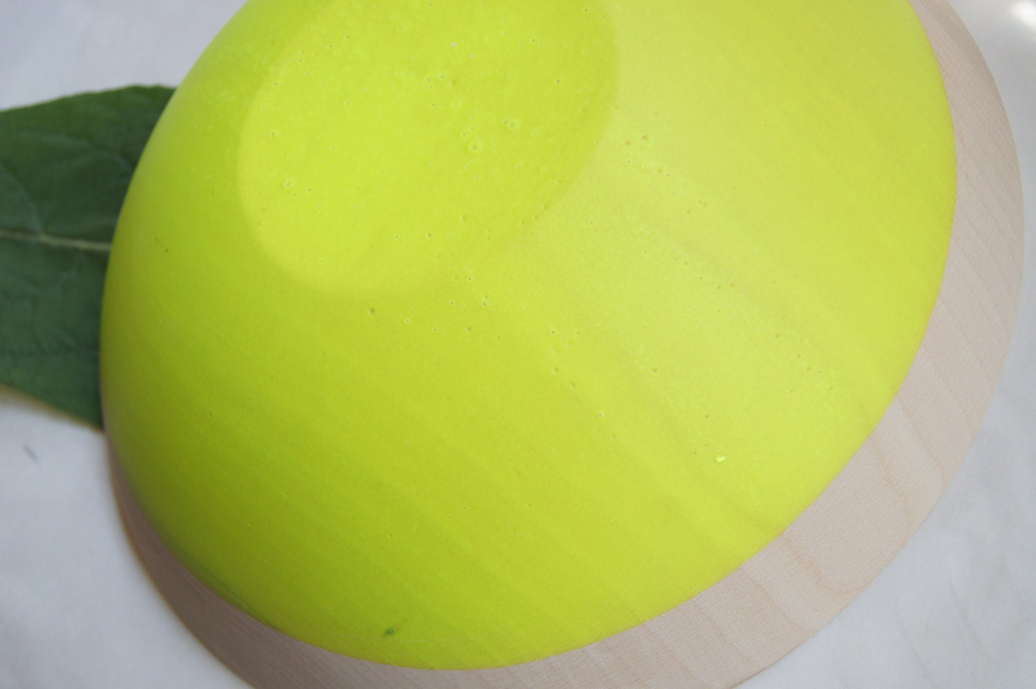 Wooden Bowl 12", Neon Yellow, Picnic, Kitchen Decor, Fruit Bowl, Spring Decor