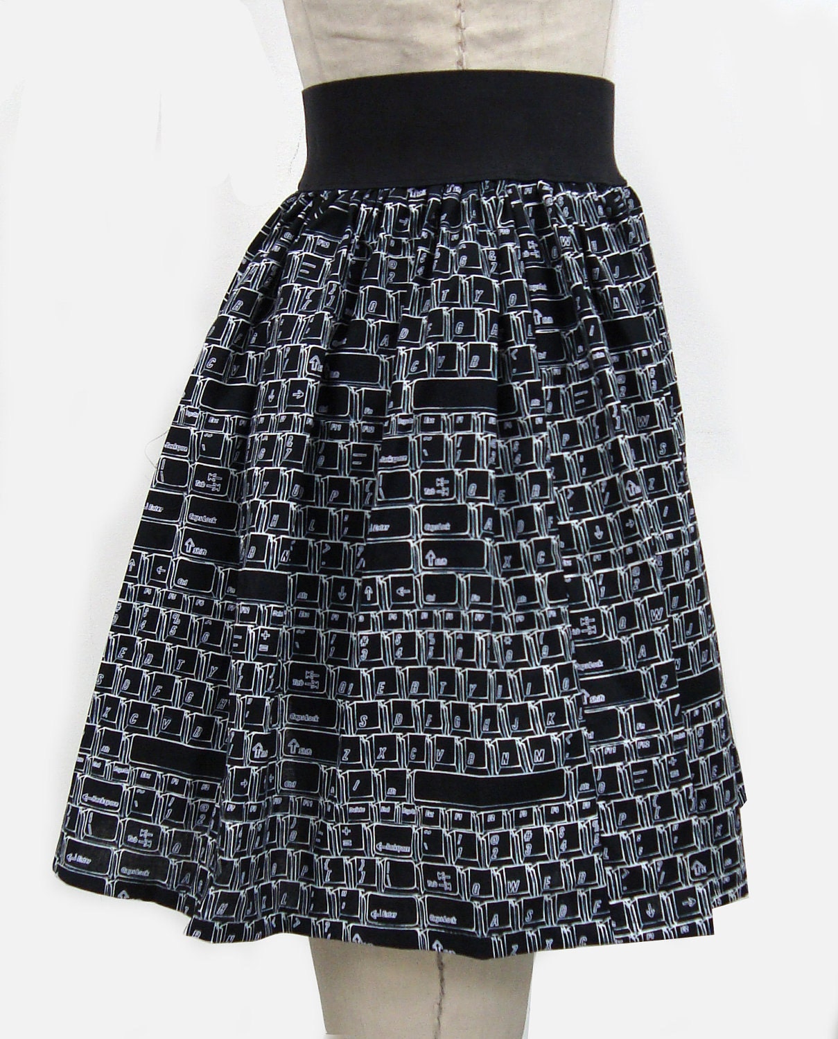 Computer Keyboard Printed Full Skirt -RESERVED FOR MELISSA