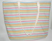 Farmers Market Tote- Bright Stripes--The Peony--