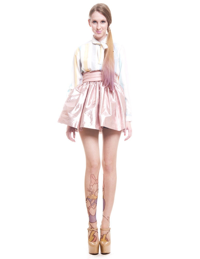 Shiny LIGHT PINK Metallic Tutu Princess Mini Skirt