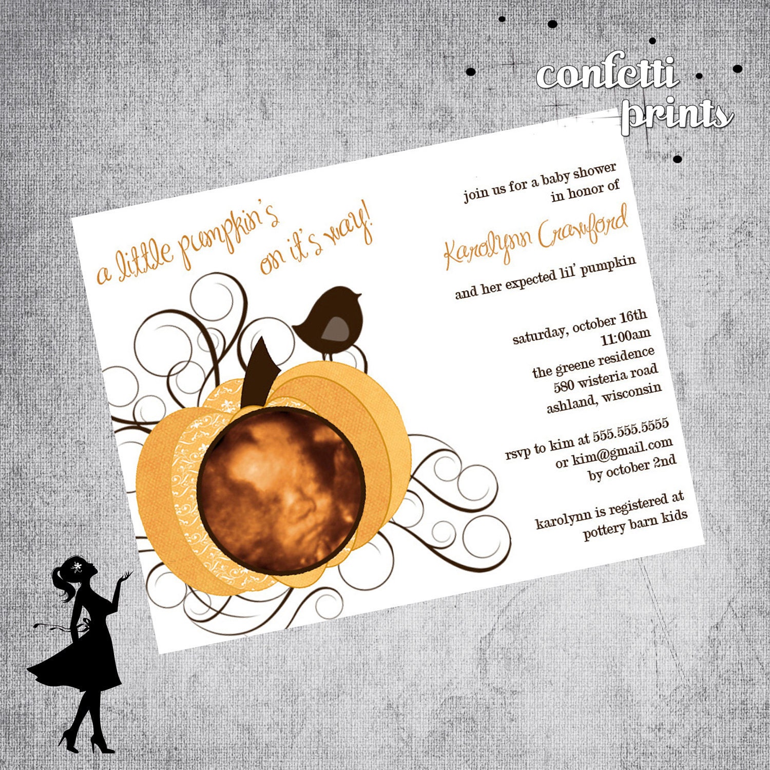 Photo Baby Shower Invitation - LITTLE PUMPKIN Il_170x135