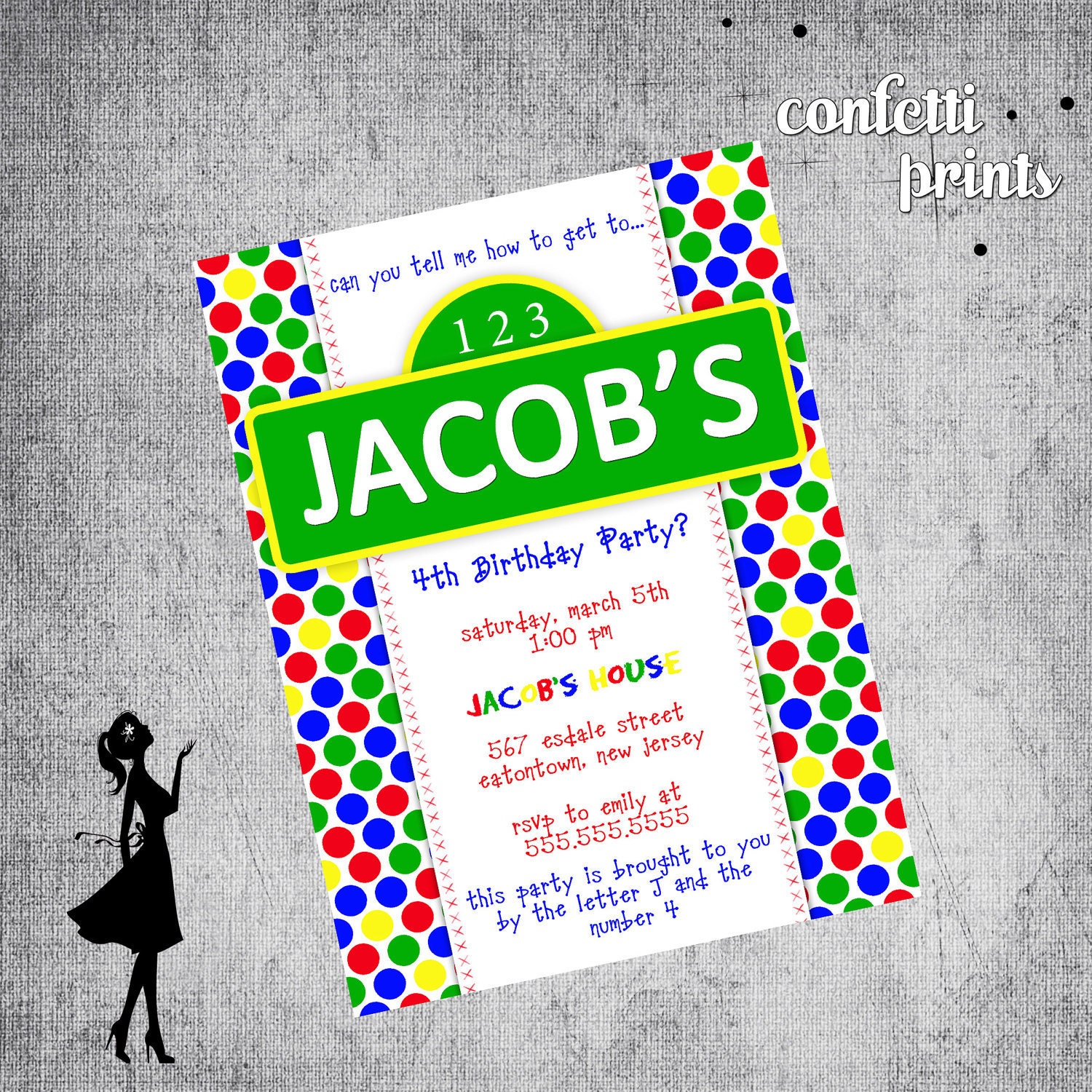 SESAME STREET Birthday Invitation Printable Il_570xn