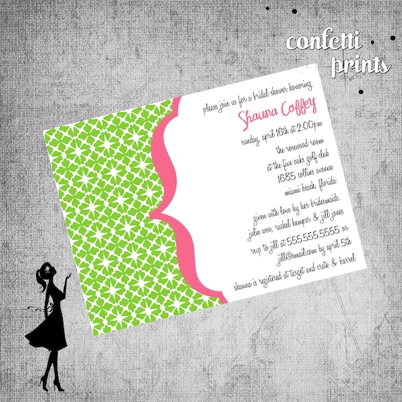 Modern Bridal Shower Invitation - FRESH Printable Il_570xn