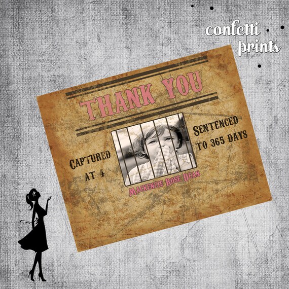 Printable Thank You Card - LITTLE OUTLAW (GIRL) Il_570xn