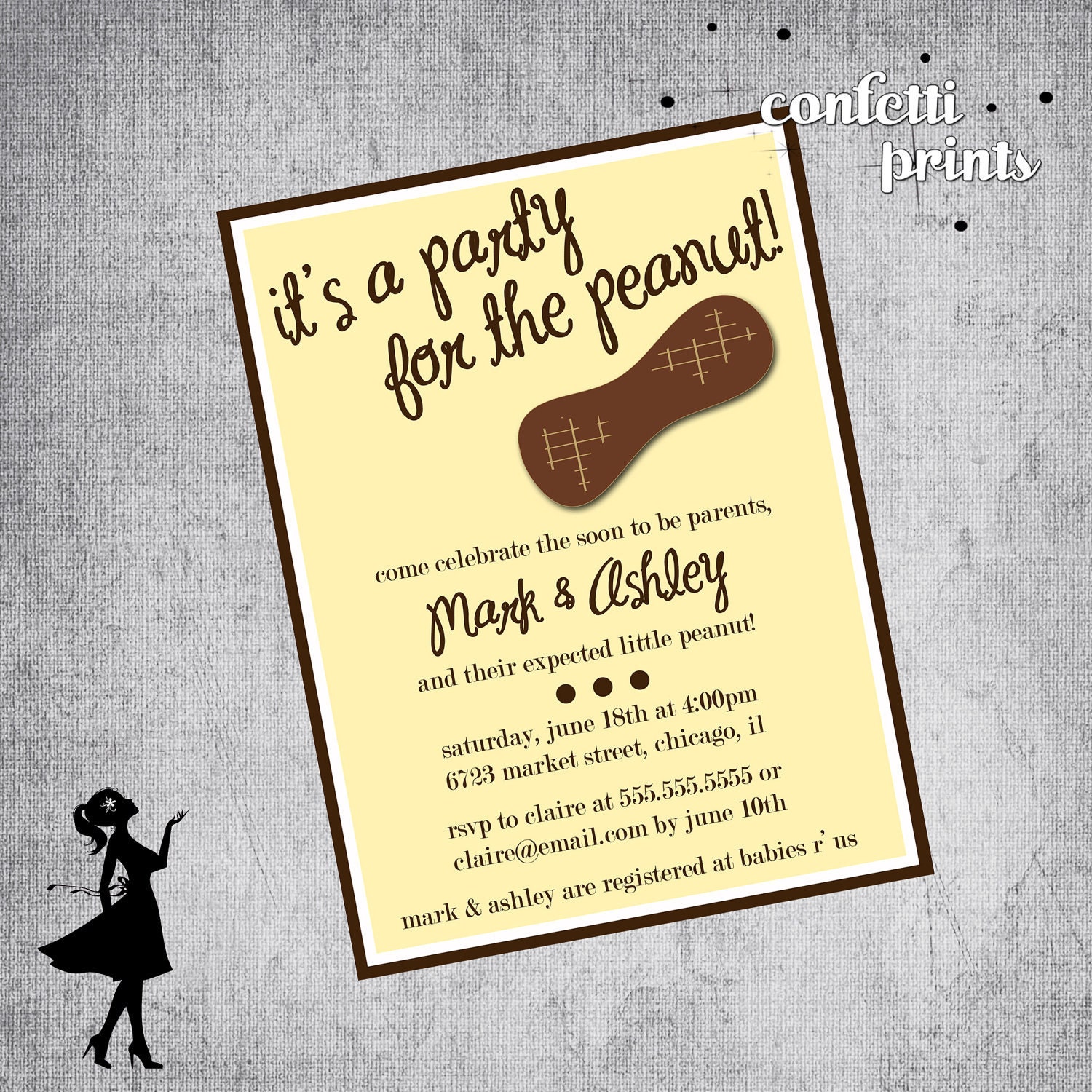 Baby Shower Invitation - PEANUT Printable Il_570xn