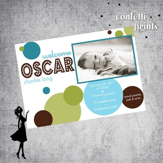 Photo Birth Announcement - BOUNCE Printable Il_570xn