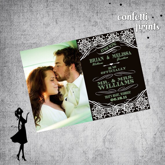 Wedding Thank You Card / Photo Card - VINTAGE LACE Printable Il_570xn