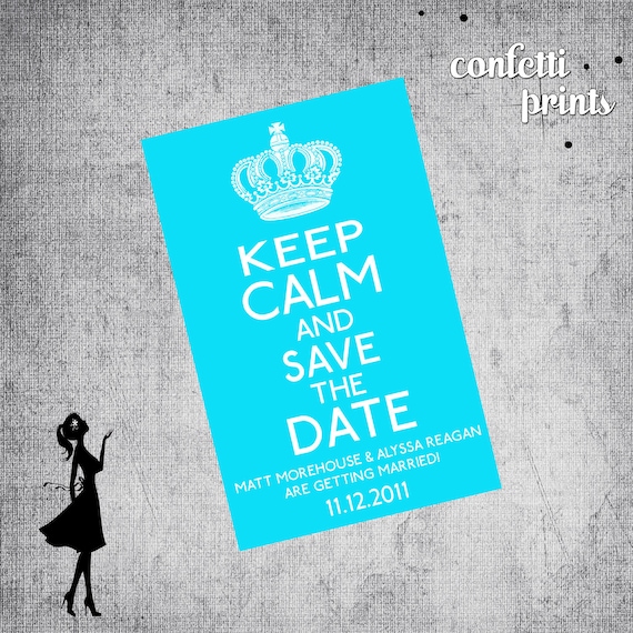 Save The Date Magnet / Postcard- KEEP CALM Printable Il_570xn