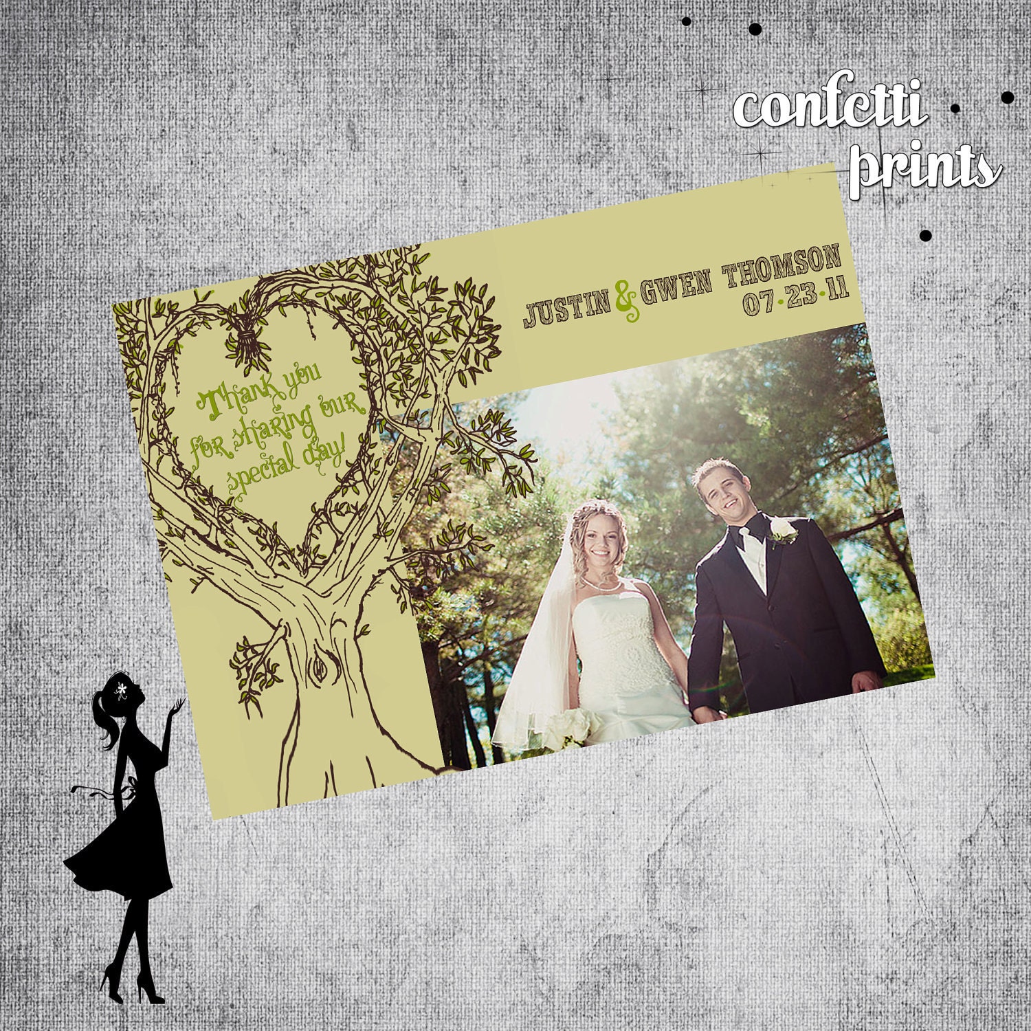 Wedding Thank You Card / Photo Card - TREETOP Printable Il_570xn