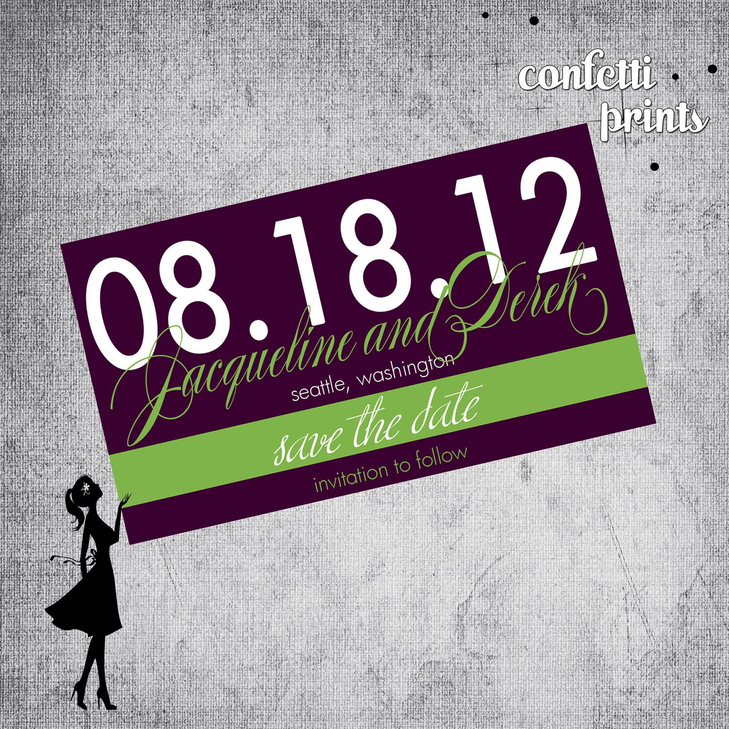 Save The Date Magnet / Postcard- BOLDLY SCRIPTED Printable Il_570xn