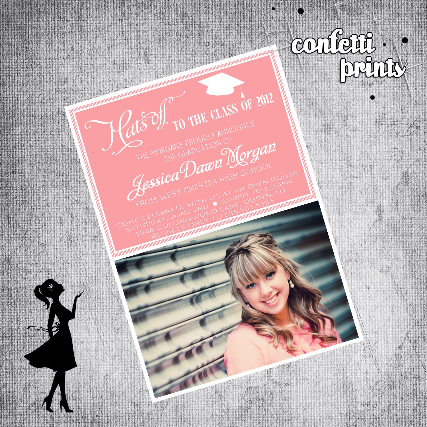 Graduation Announcement - HATS OFF Printable Il_570xn
