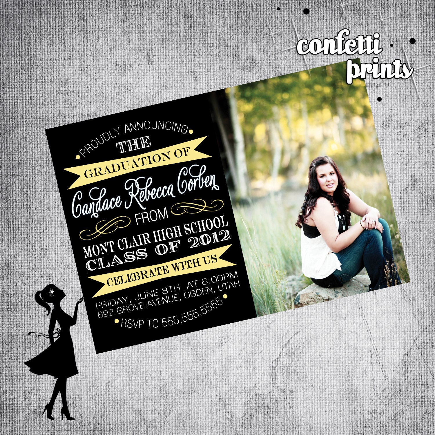 Graduation Announcement - VINTAGE POSTER Printable Il_570xn