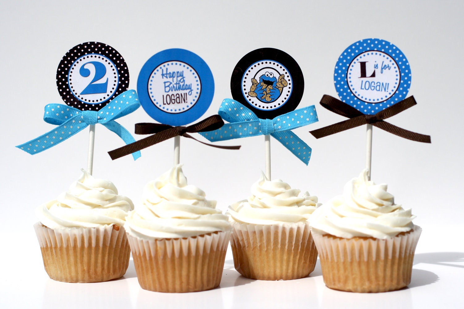 Birthday Cupcake Toppers - COOKIE MONSTER Printable Il_570xn