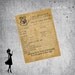 Printable Thank You Card - HOGWARTS REPORT CARD